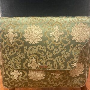 Abbi New York Darci Collection Jade Silk Brocade Messenger Laptop Bag